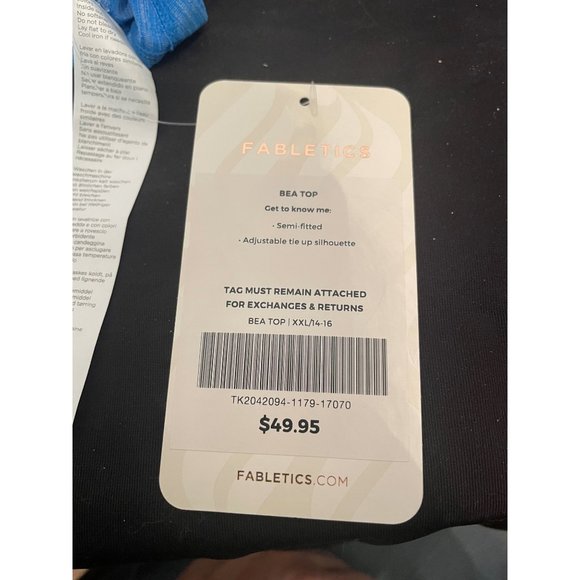 NWT Fabletics Bea Twist Back Open Back Tank Top Blue Sz XXL - Picture 8 of 8